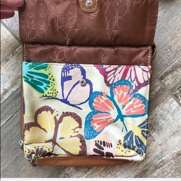 FOSSIL adjustable multi pocket iPad crossbody purse bag - Picture 4 of 10